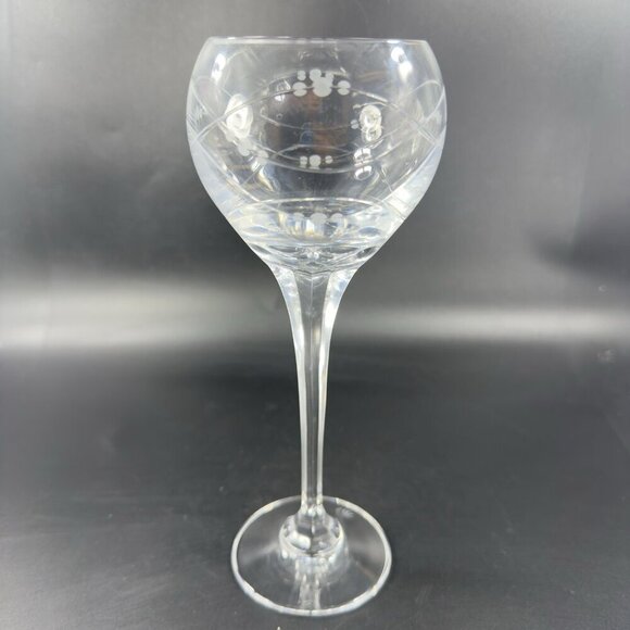 Royal Doulton PRECIOUS Pattern Clear Crystal Goblet Etched Glasses Cups Set2 VTG - Picture 11 of 16
